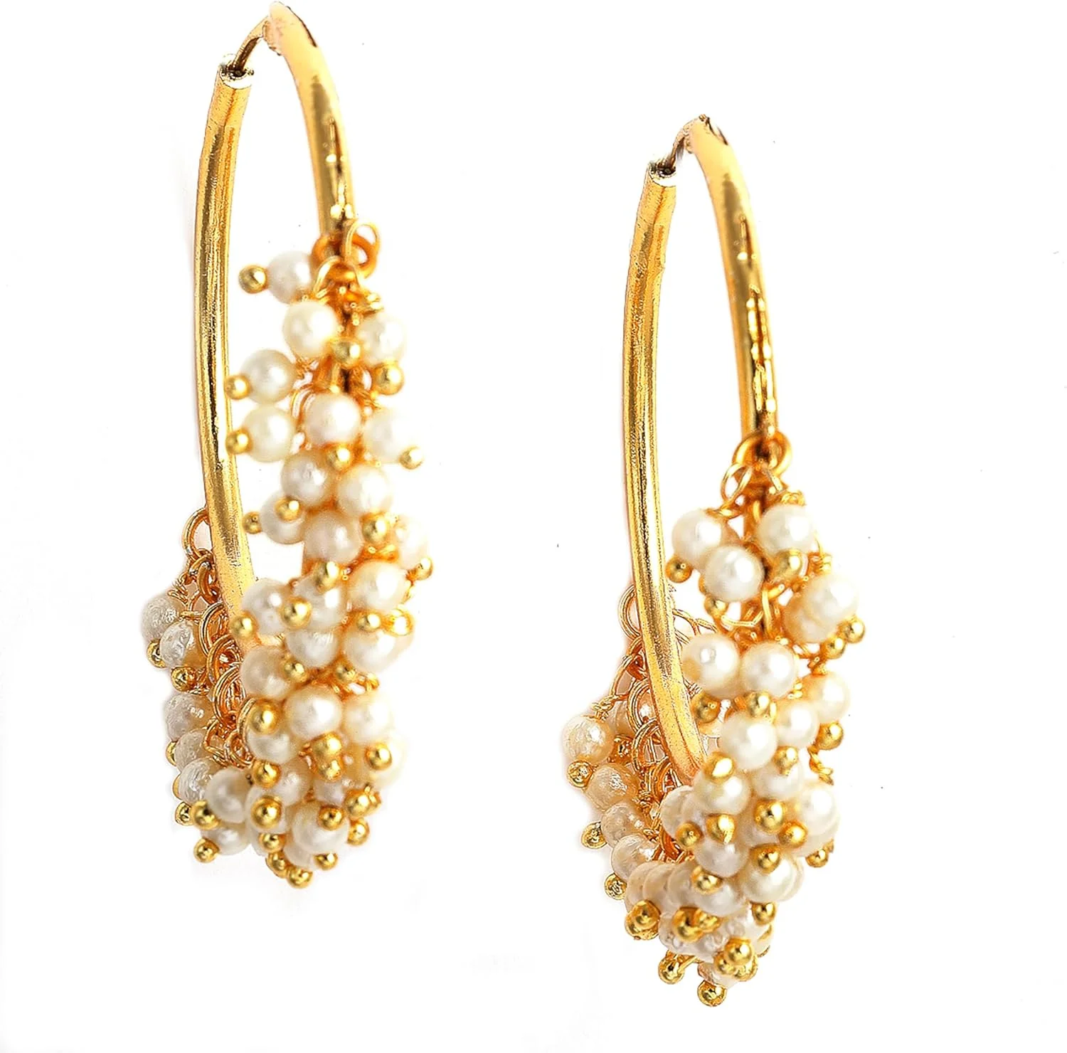 گوشواره های حلقه ای مرواریدی بزرگ زنانه ZENEME، فانتزی و شیک، طرح دایره ای ساده، مناسب استفاده روزمره با استایل غربی