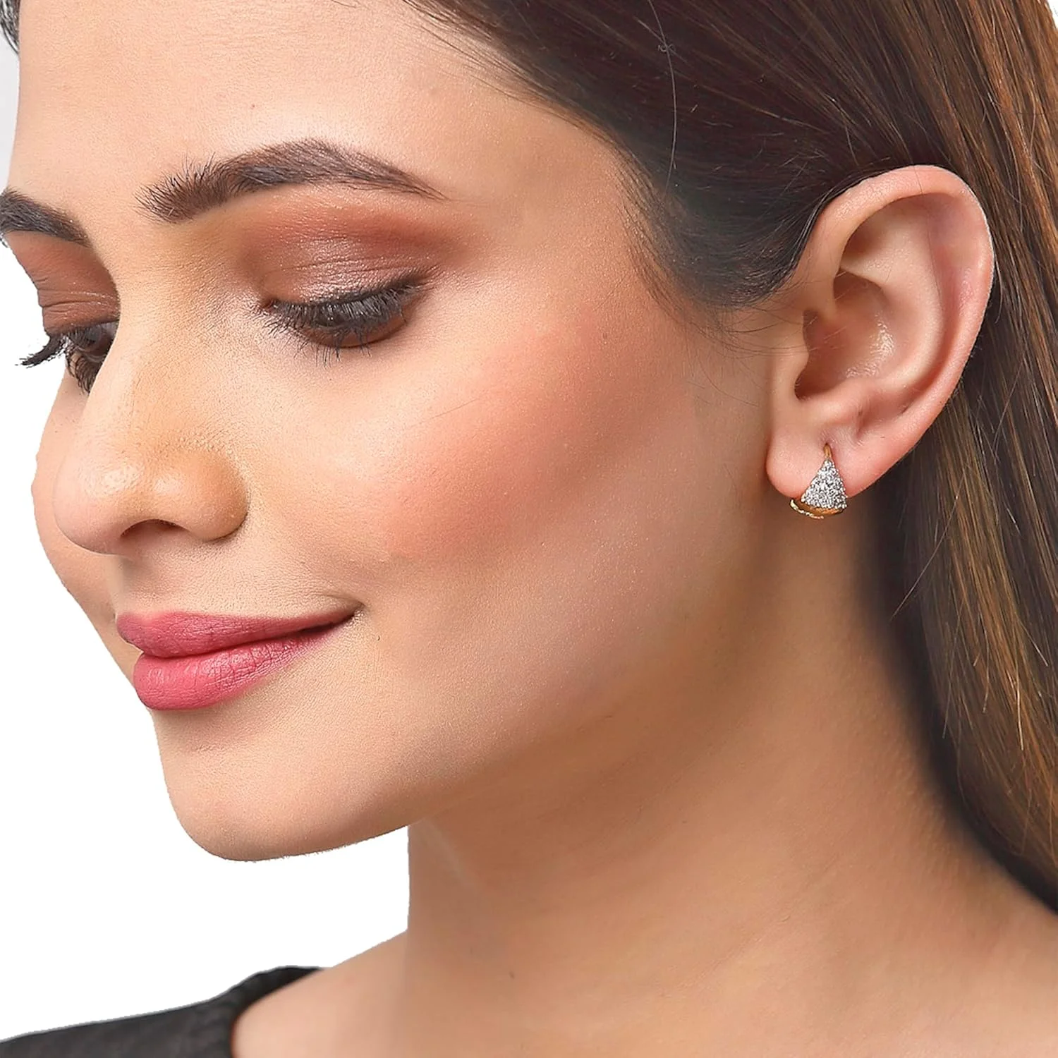 گوشواره حلقه ای چند رنگ نگین دار زنانه و دخترانه Zeneme (مجموعه 5 عددی)