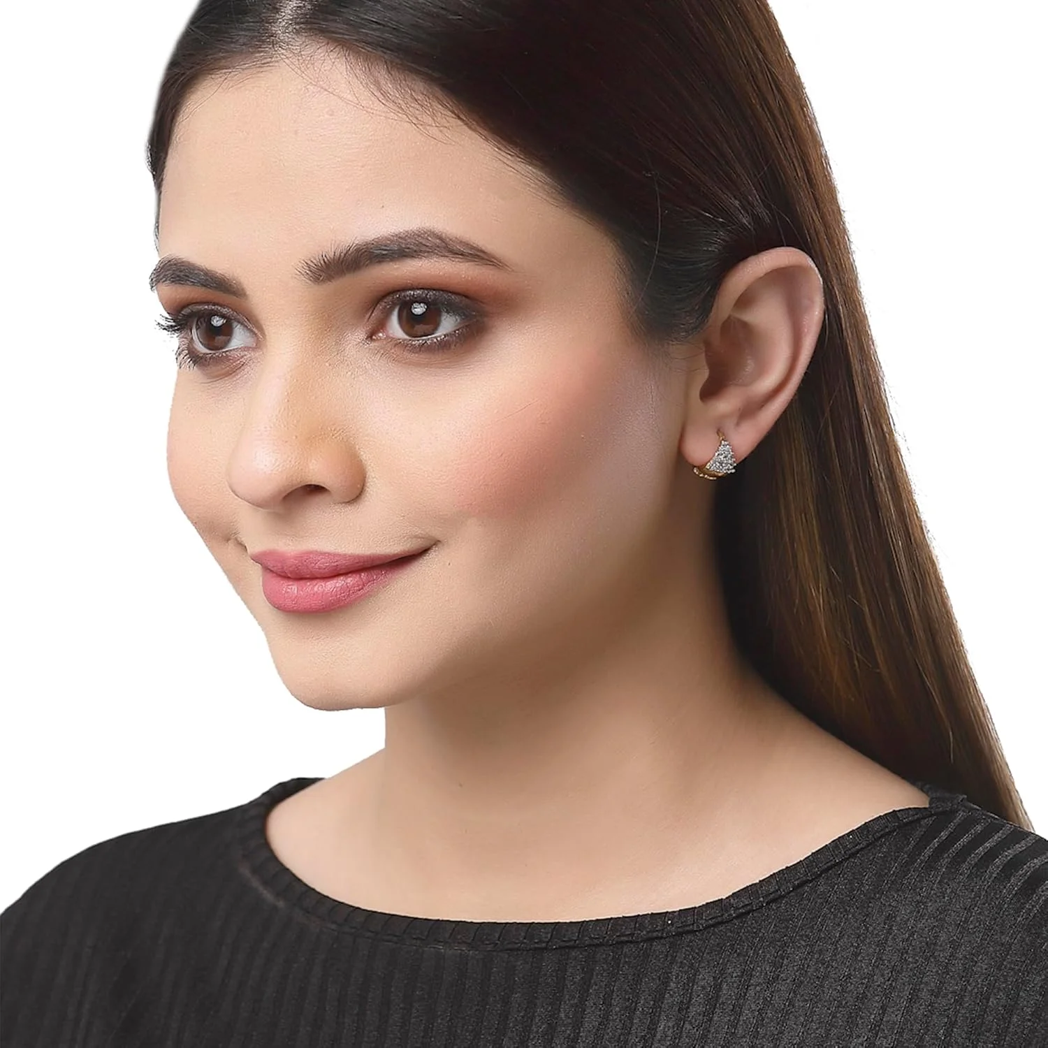 گوشواره حلقه ای چند رنگ نگین دار زنانه و دخترانه Zeneme (مجموعه 5 عددی)