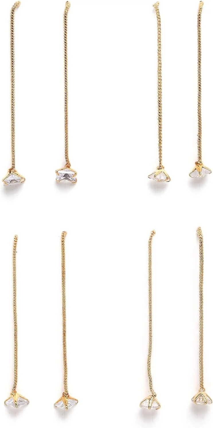 گوشواره های زنانه و دخترانه ذنمه طرح هندسی کریستالی سوئی داگا با روکش طلای 4 عیار گوشواره های زنانه و دخترانه ذنمه طرح هندسی کریستالی سوئی داگا با روکش طلای 4 عیار