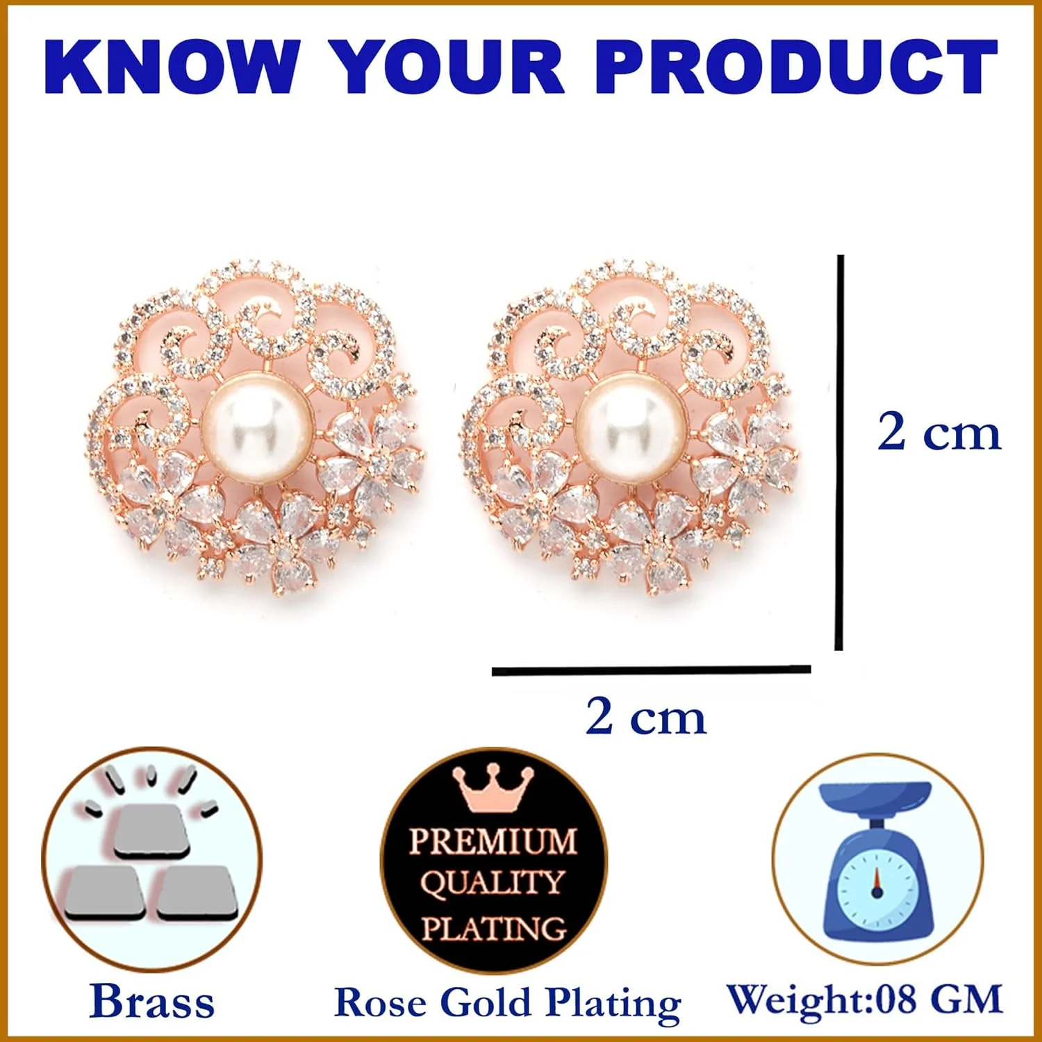 گوشواره های میخی زنانه و دخترانه زنم مدل هندسی با روکش طلایی و نگین های درخشان