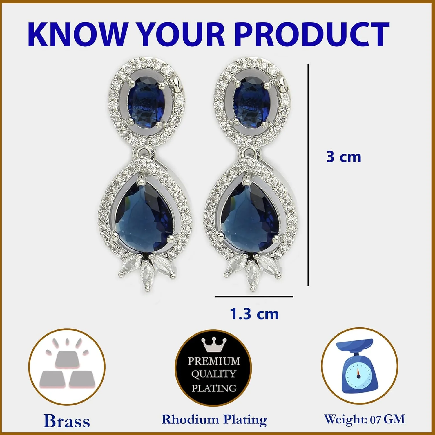 گوشواره زنانه Zeneme، شیک و فانتزی، با روکش رودیوم نقره ای، نگین های الماس آمریکایی، گوشواره های آویز نگین دار برای زنان و هدیه برای دختران