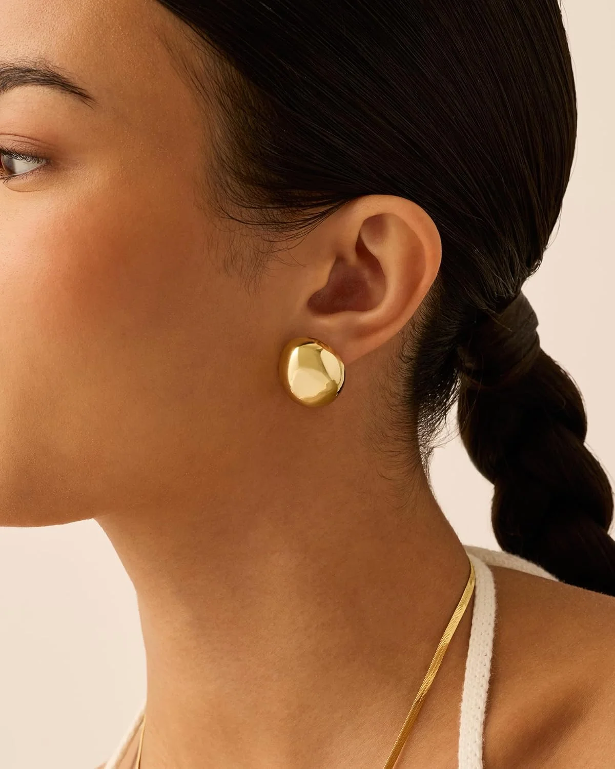 گوشواره های میخی گنبدی ضخیم با روکش طلای 14 عیار PAVOI برای زنان - گوشواره های میخی برجسته گوشواره های میخی گنبدی ضخیم با روکش طلای 14 عیار PAVOI برای زنان - گوشواره های میخی برجسته