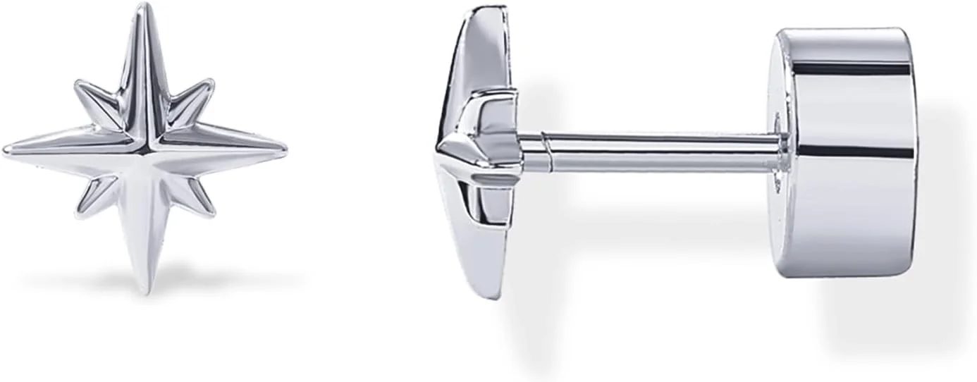 گوشواره های میخی پشت صاف زنانه پاوی با روکش طلای 14 عیار و پایه نقره استرلینگ 925 | پیرسینگ غضروف هلیکس | گوشواره طرح قلب، ماه، مار، صورتک خندان، پروانه، یین و یانگ و ستاره قطبی