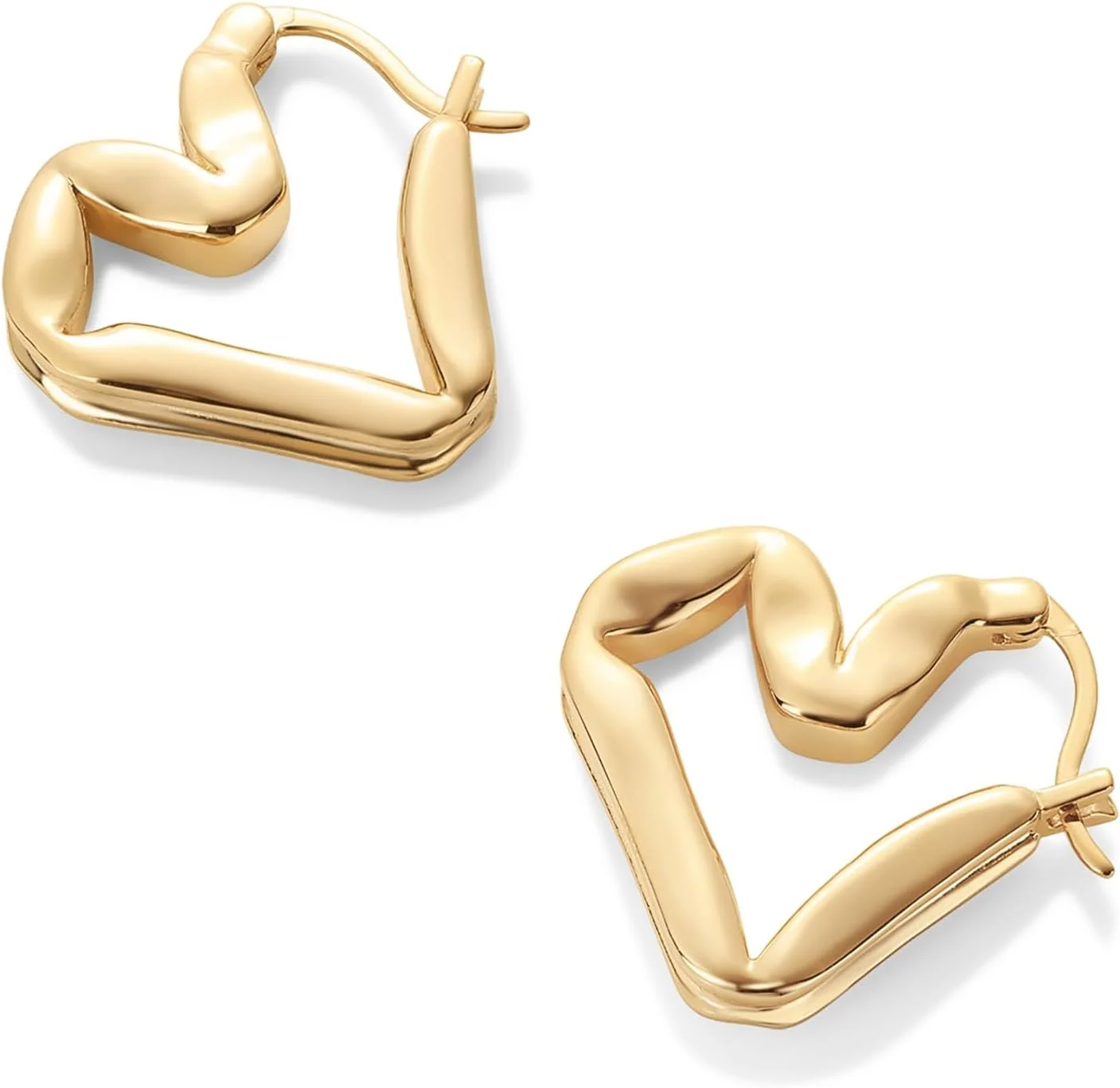 گوشواره های حلقه ای قلبی روکش طلای 14 عیار PAVOI برای زنان - گوشواره های بیانیه - جواهرات دوستی عشق ولنتاین گوشواره های حلقه ای قلبی روکش طلای 14 عیار PAVOI برای زنان - گوشواره های بیانیه - جواهرات دوستی عشق ولنتاین