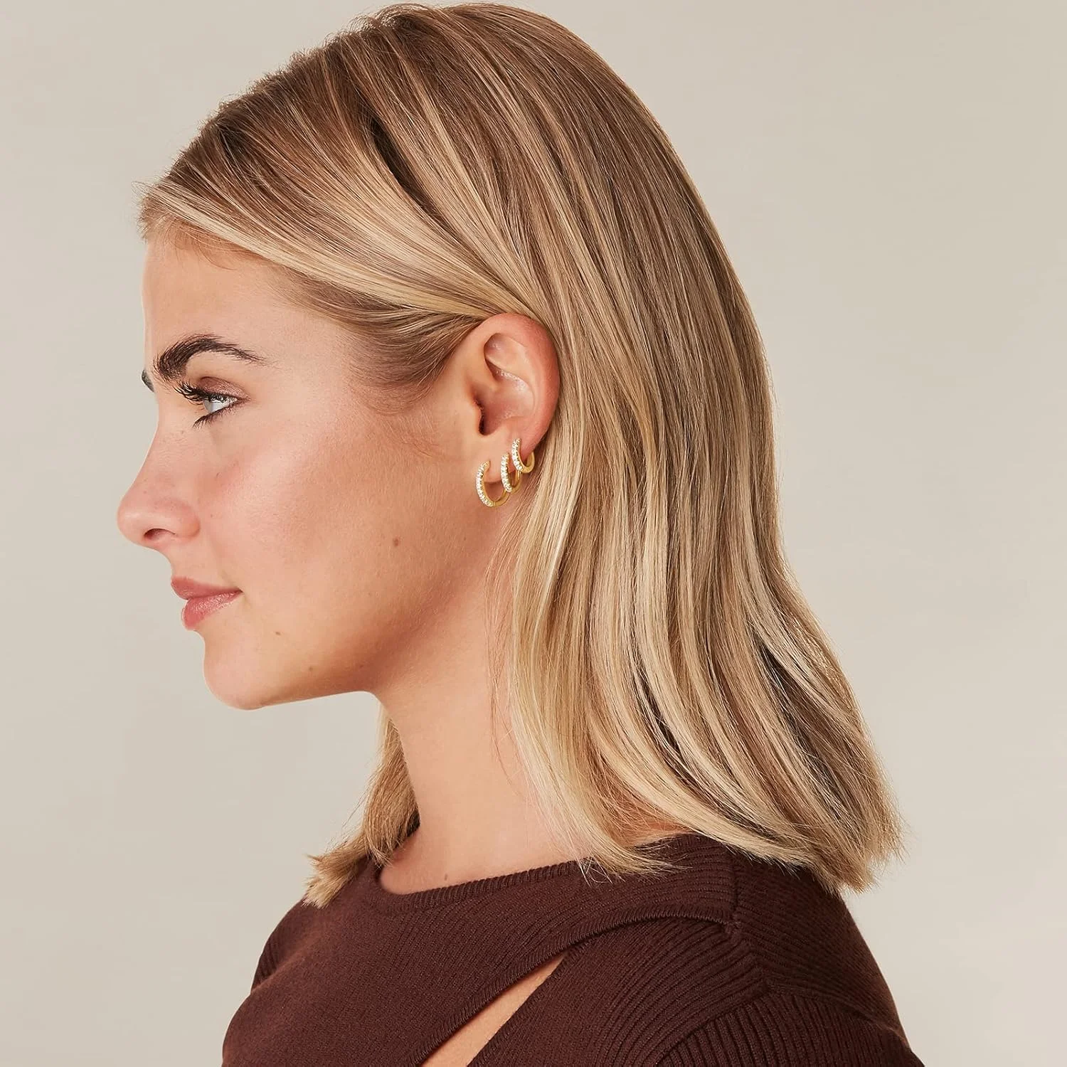 گوشواره های حلقه ای کوچک با روکش طلای 18 عیار و پایه نقره استرلینگ 925 پاوی | ست 3 جفتی گوشواره های حلقه ای کوچک | بسته حلقه های مینی هیگگی هلیکس غضروفی برای زنان و مردان 8 میلی متر 10 میلی متر 12 میلی متر گوشواره های حلقه ای کوچک با روکش طلای 18 عیار و پایه نقره استرلینگ 925 پاوی | ست 3 جفتی گوشواره های حلقه ای کوچک | بسته حلقه های مینی هیگگی هلیکس غضروفی برای زنان و مردان 8 میلی متر 10 میلی متر 12 میلی متر