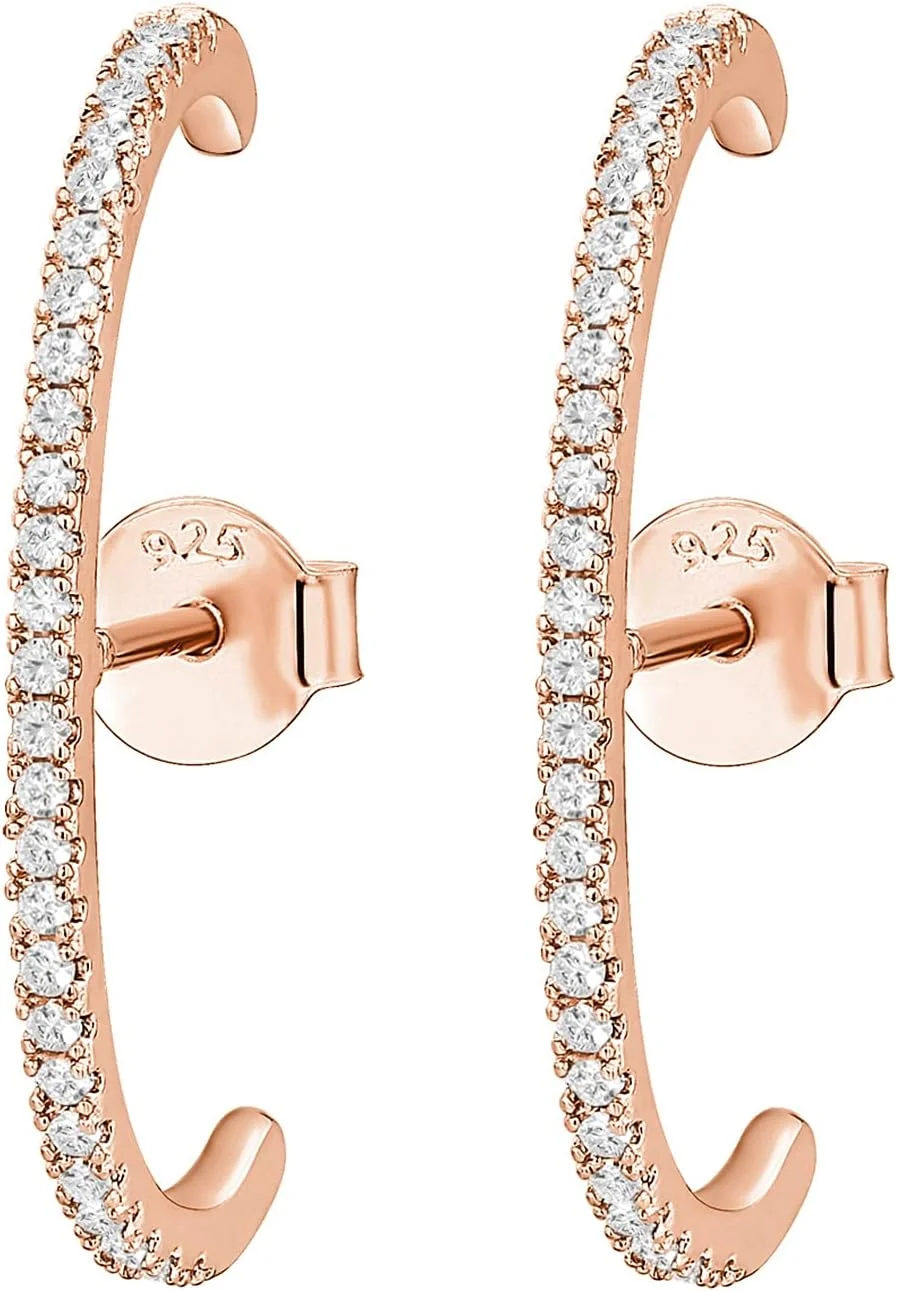 گوشواره های آویز مینیمالیستی زنانه پاوی با روکش طلای 14 عیار و پایه نقره استرلینگ 925 | گوشواره های میخی دور لاله گوش گوشواره های آویز مینیمالیستی زنانه پاوی با روکش طلای 14 عیار و پایه نقره استرلینگ 925 | گوشواره های میخی دور لاله گوش