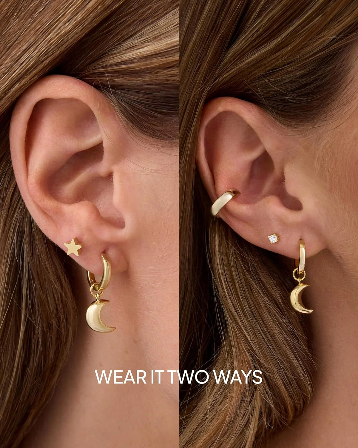 گوشواره های ستاره دو طرفه با روکش طلای 14 عیار PAVOI برای زنان با زیرکونیا مکعبی | جفت گوشواره های آسمانی گوشواره های ستاره دو طرفه با روکش طلای 14 عیار PAVOI برای زنان با زیرکونیا مکعبی | جفت گوشواره های آسمانی