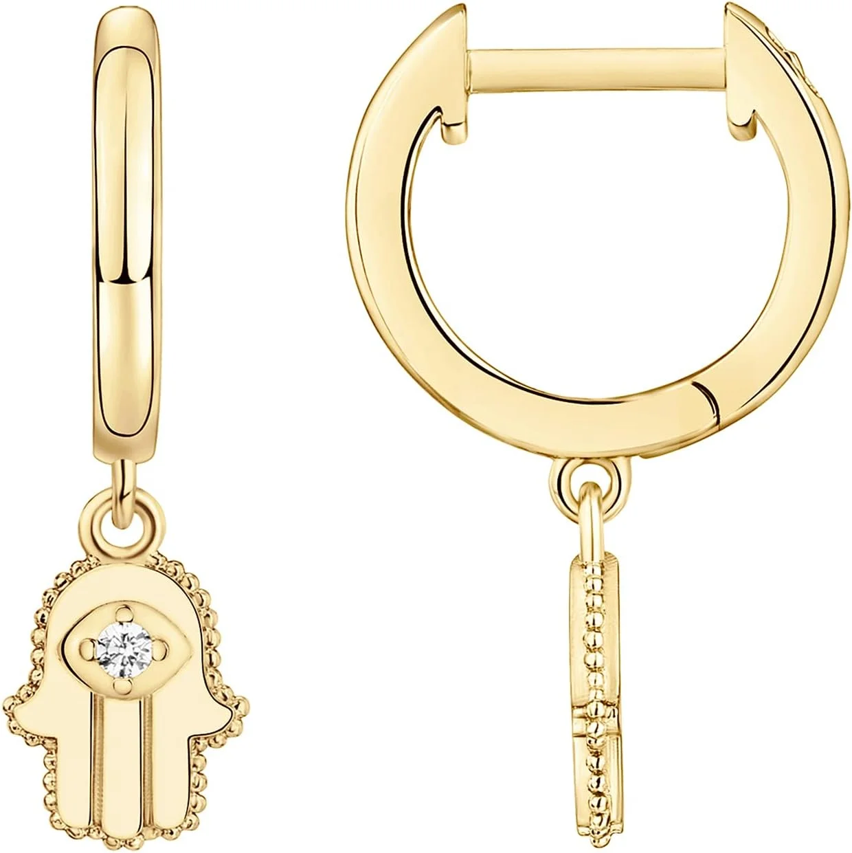 گوشواره های آویزی/آویز حلقه ای سبک وزن زنانه PAVOI با روکش طلای 14 عیار و پایه نقره استرلینگ S925 | ستاره، قفل، پروانه، ماه، رعد و برق | گوشواره های ظریف