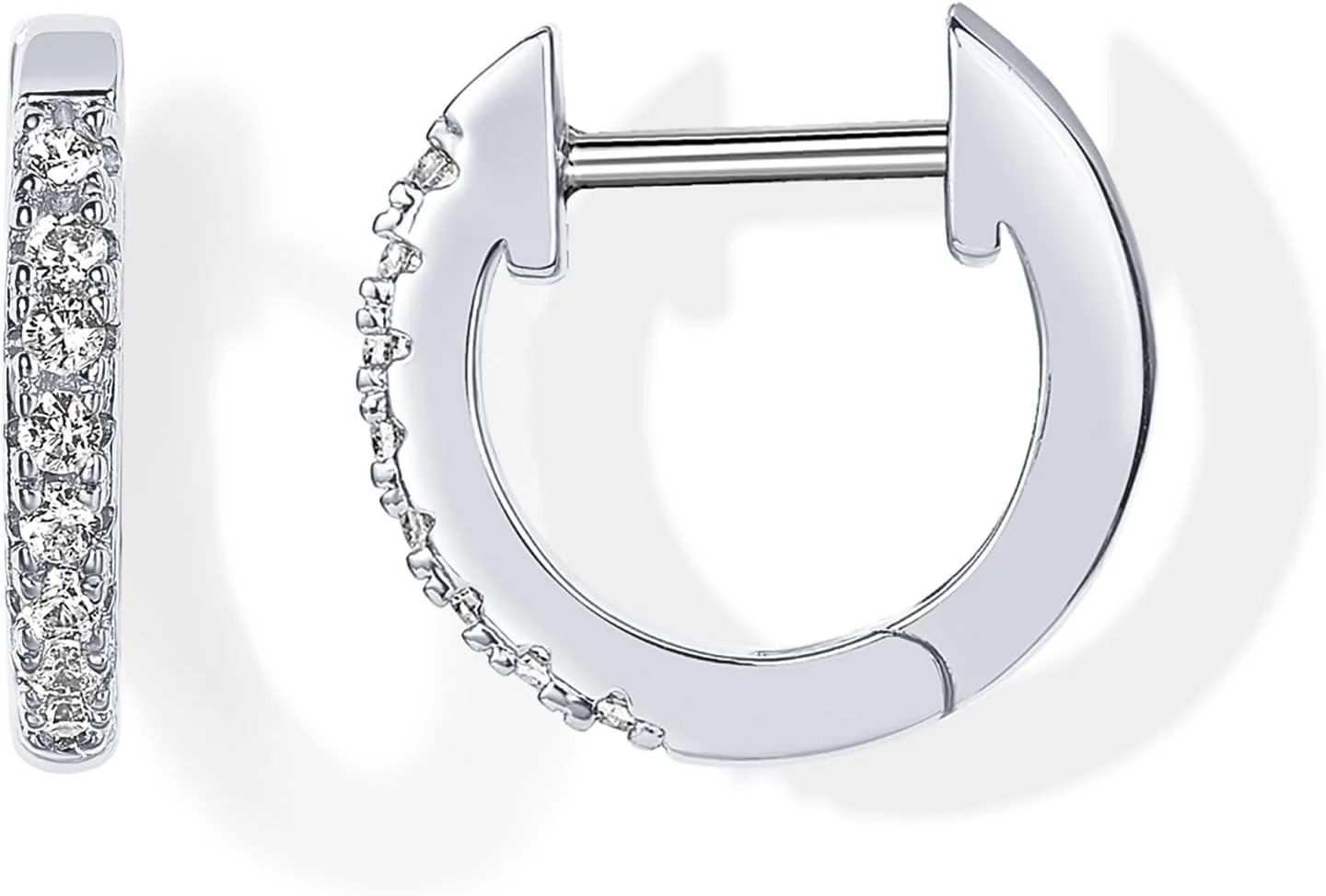 گوشواره های حلقه ای نگین دار پاوی با روکش طلای 14 عیار