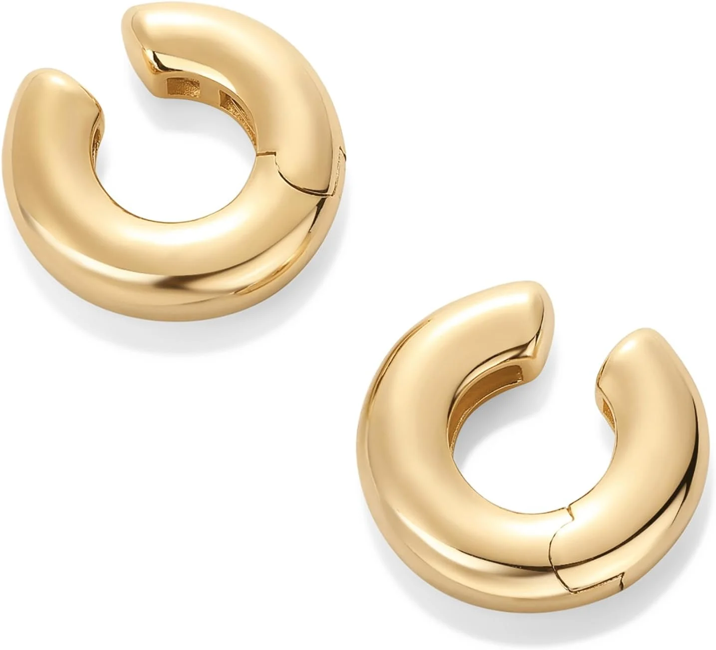 گوشواره های کاف ضخیم روکش طلای 14 عیار PAVOI برای زنان - گوشواره های بیانیه ای کاف جسورانه گوشواره های کاف ضخیم روکش طلای 14 عیار PAVOI برای زنان - گوشواره های بیانیه ای کاف جسورانه