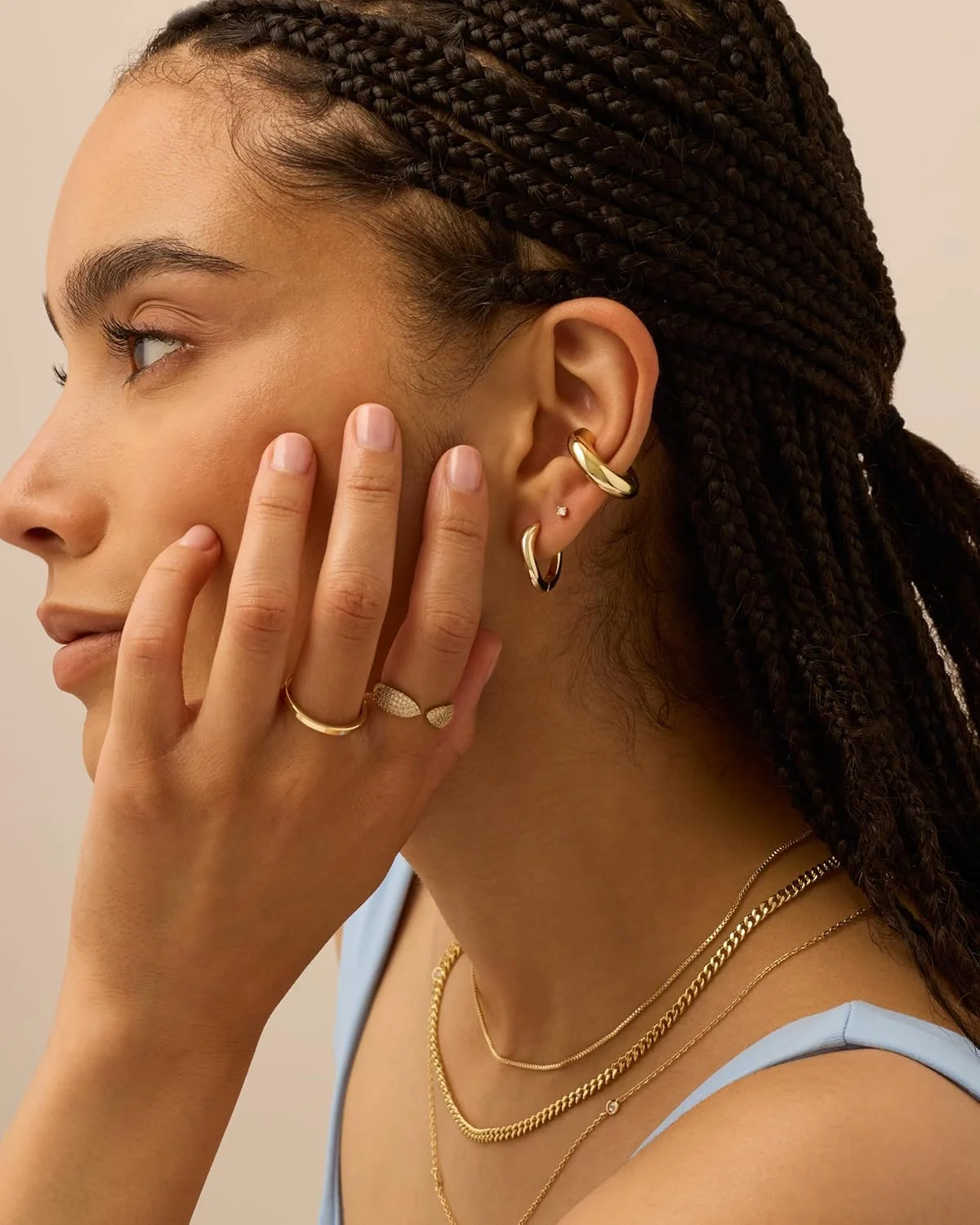 گوشواره های کاف ضخیم روکش طلای 14 عیار PAVOI برای زنان - گوشواره های بیانیه ای کاف جسورانه گوشواره های کاف ضخیم روکش طلای 14 عیار PAVOI برای زنان - گوشواره های بیانیه ای کاف جسورانه