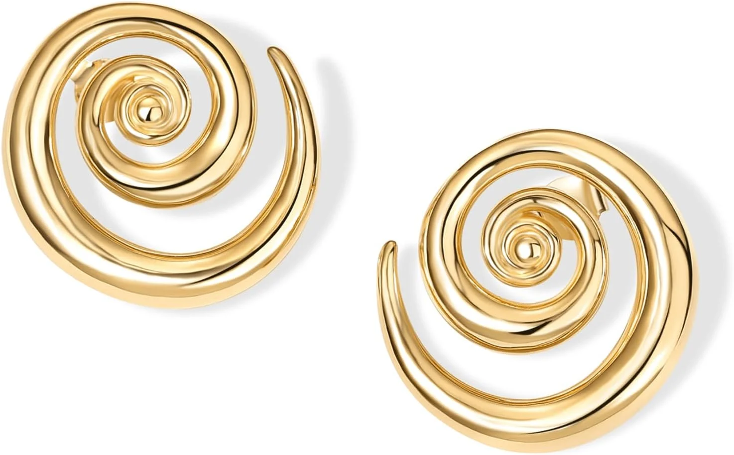 گوشواره های میخی مارپیچی با روکش طلای 14 عیار PAVOI برای زنان | گوشواره های میخی حجیم و مد روز گوشواره های میخی مارپیچی با روکش طلای 14 عیار PAVOI برای زنان | گوشواره های میخی حجیم و مد روز