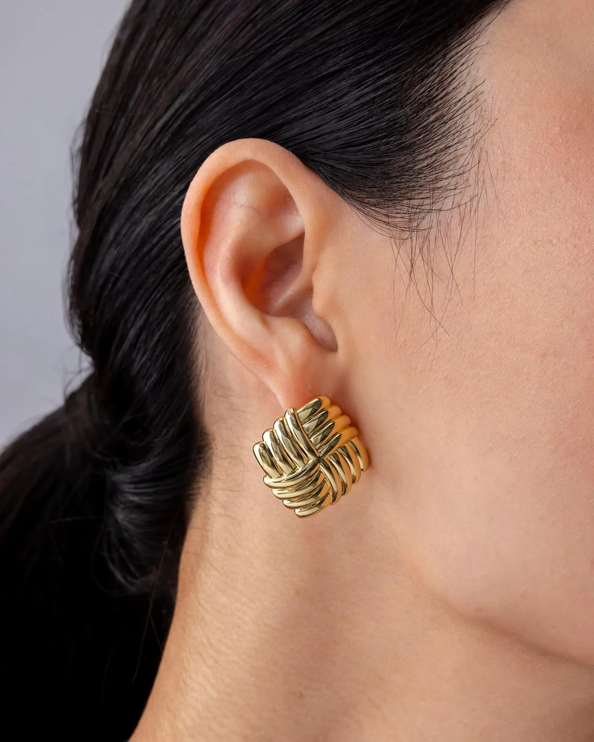 PAVOI 14K Gold Plated Chunky Square Vintage Stud Earrings for Women | Trendy Statement Earrings PAVOI 14K Gold Plated Chunky Square Vintage Stud Earrings for Women | Trendy Statement Earrings