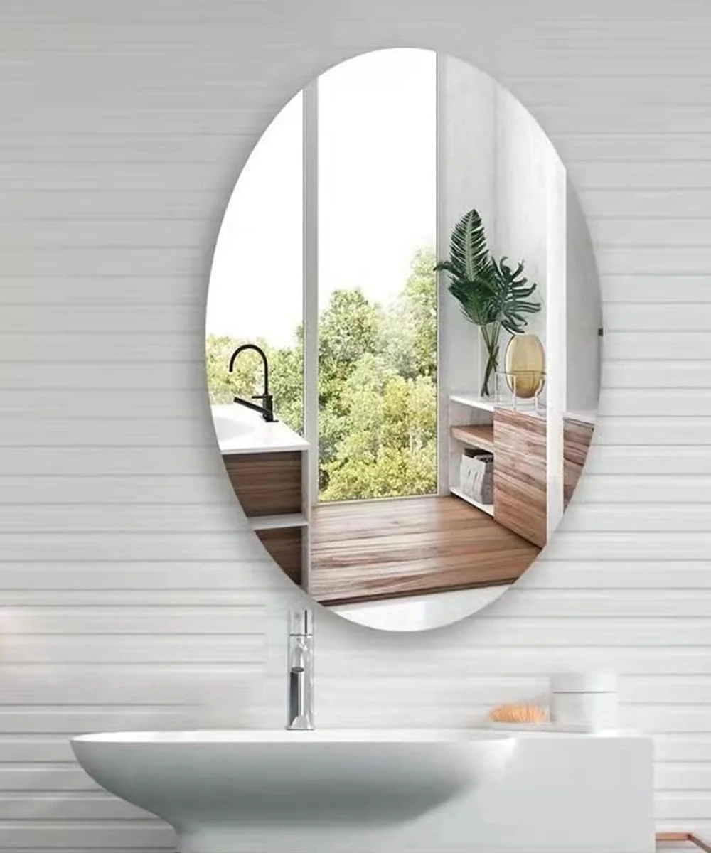 Kutis 3D Art DIY Acrylic Wall Mirror Sticker – Oval Shape Home Décor for Living Room & Bedroom, Modern Decorative Wall Sticker for Interior Design (45 x 60 cm)