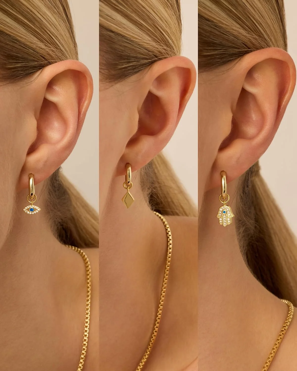 PAVOI 18K Gold Plated Charms Huggie Earrings Pack for Women - Cubic Zirconia Huggie Earrings with Charms Set PAVOI 18K Gold Plated Charms Huggie Earrings Pack for Women - Cubic Zirconia Huggie Earrings with Charms Set