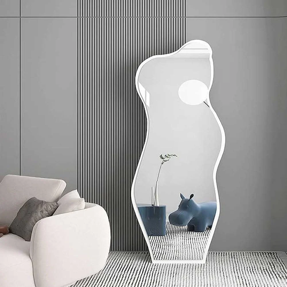 Kutis Modern Asymmetrical Full-Length Irregular Wall Mirror - Large Abstract Body Mirror for Living Room, Bathroom, or Entryway, Stylish Decorative Accent Piece for Contemporary Home Décor 60x170 cm
