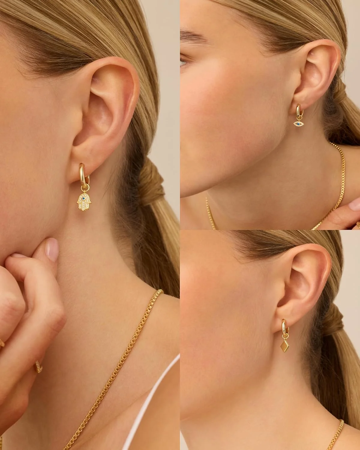 PAVOI 18K Gold Plated Charms Huggie Earrings Pack for Women - Cubic Zirconia Huggie Earrings with Charms Set PAVOI 18K Gold Plated Charms Huggie Earrings Pack for Women - Cubic Zirconia Huggie Earrings with Charms Set