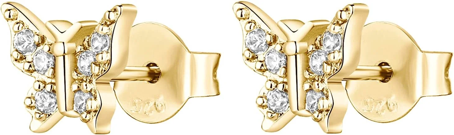 PAVOI 14K Gold Plated Sterling Silver Celestial Lightning Bolt, Moon and Star Earrings | Dainty Earrings for Women PAVOI 14K Gold Plated Sterling Silver Celestial Lightning Bolt, Moon and Star Earrings | Dainty Earrings for Women