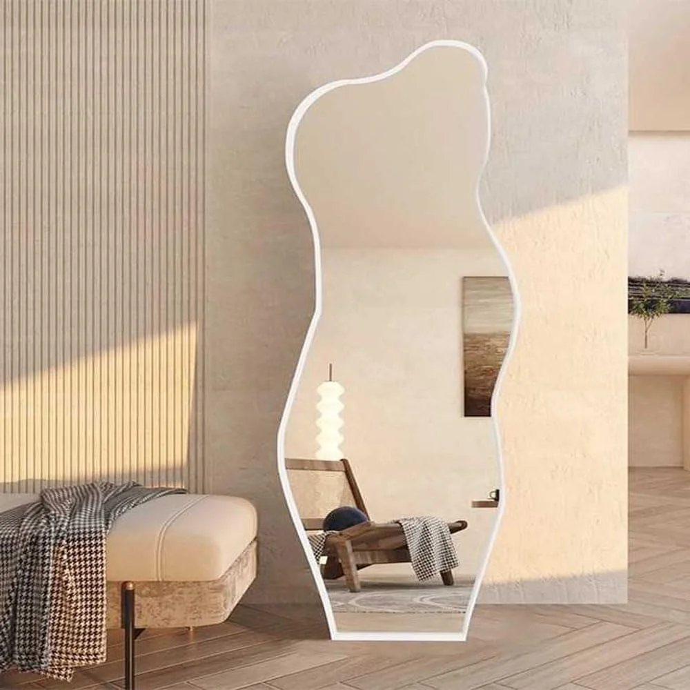 Kutis Modern Asymmetrical Full-Length Irregular Wall Mirror - Large Abstract Body Mirror for Living Room, Bathroom, or Entryway, Stylish Decorative Accent Piece for Contemporary Home Décor 60x170 cm