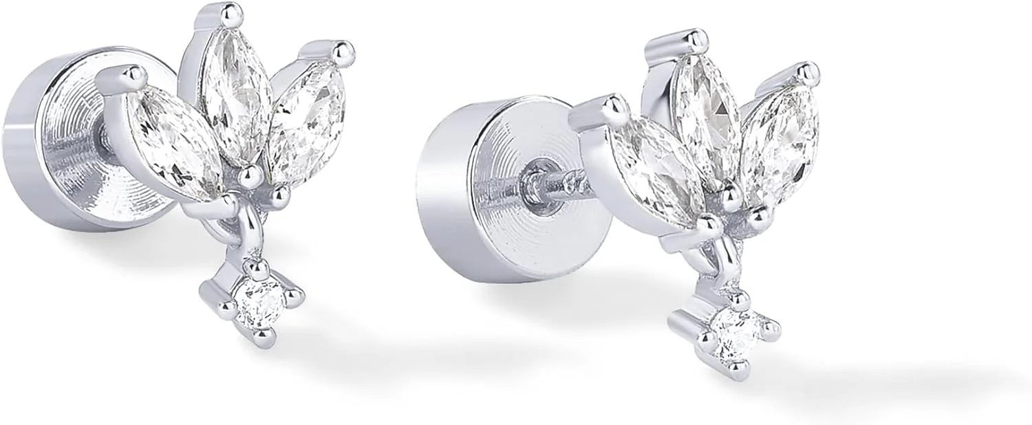 گوشواره های میخی پشت صاف مارکیز با روکش طلای 14 عیار و پایه نقره استرلینگ PAVOI برای زنان - گوشواره های آویز قطره ای منظره گوش با زیرکونیا مکعبی گرد مینی گوشواره های میخی پشت صاف مارکیز با روکش طلای 14 عیار و پایه نقره استرلینگ PAVOI برای زنان - گوشواره های آویز قطره ای منظره گوش با زیرکونیا مکعبی گرد مینی