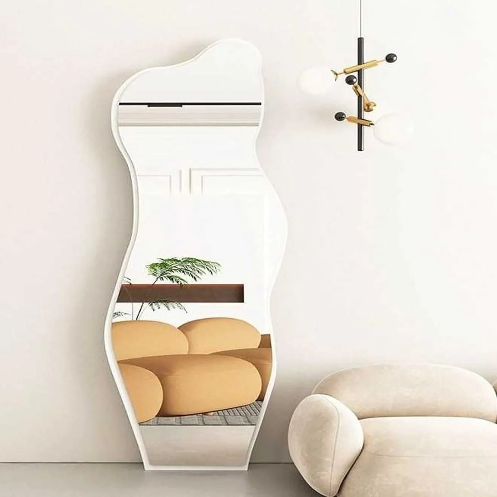 Kutis Modern Asymmetrical Full-Length Irregular Wall Mirror - Large Abstract Body Mirror for Living Room, Bathroom, or Entryway, Stylish Decorative Accent Piece for Contemporary Home Décor 60x170 cm
