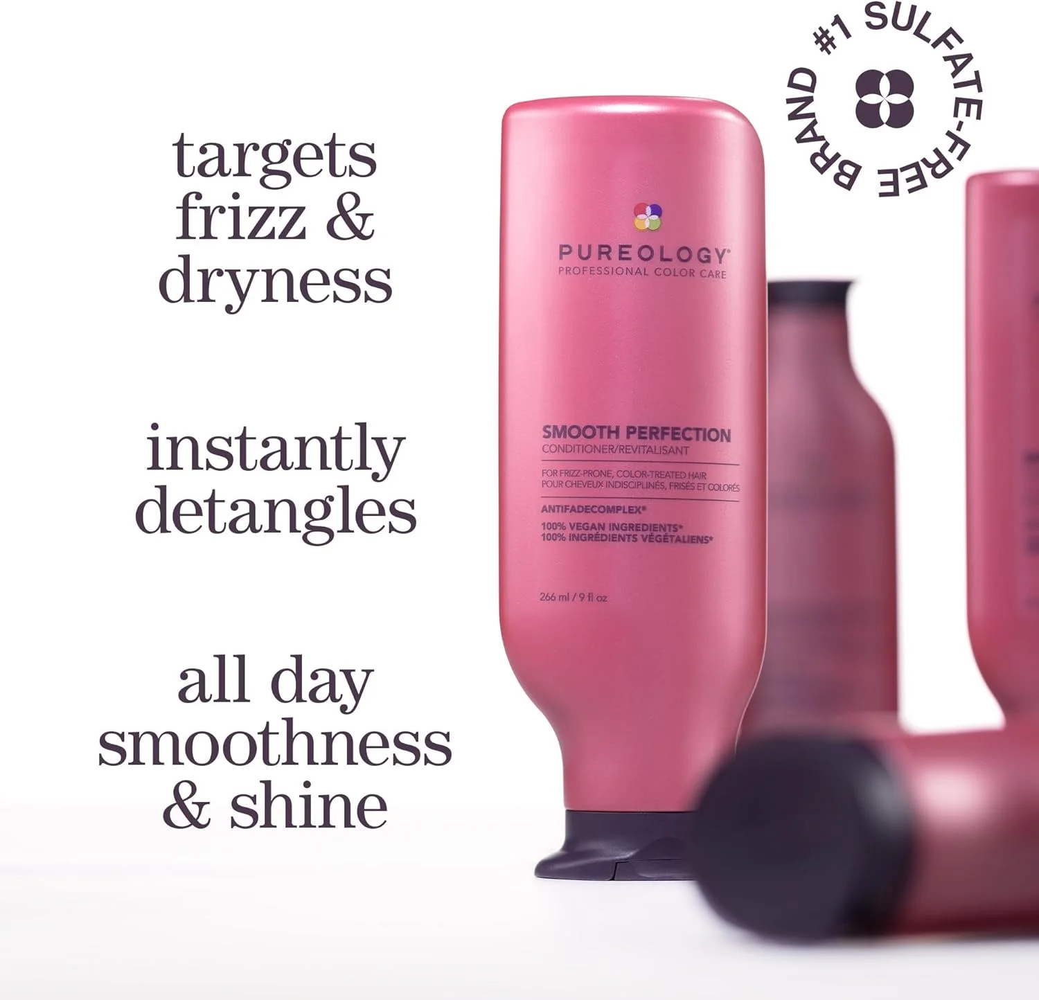 نرم کننده مو پیورولوژی Smooth Perfection مناسب موهای وز و رنگ شده، فرمولاسیون وگان، بدون سولفات برای پاکسازی ملایم نرم کننده مو پیورولوژی Smooth Perfection مناسب موهای وز و رنگ شده، فرمولاسیون وگان، بدون سولفات برای پاکسازی ملایم