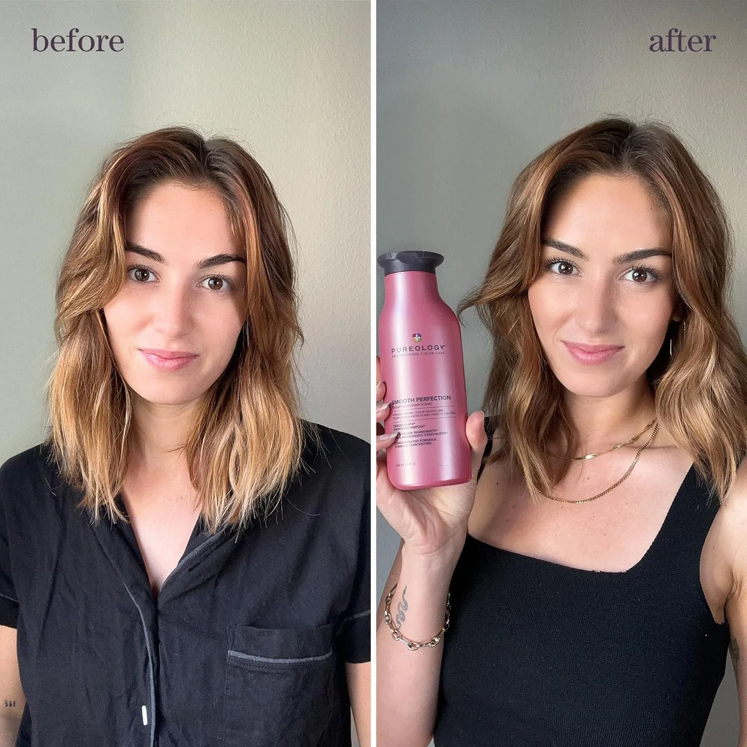 نرم کننده مو پیورولوژی Smooth Perfection مناسب موهای وز و رنگ شده، فرمولاسیون وگان، بدون سولفات برای پاکسازی ملایم نرم کننده مو پیورولوژی Smooth Perfection مناسب موهای وز و رنگ شده، فرمولاسیون وگان، بدون سولفات برای پاکسازی ملایم