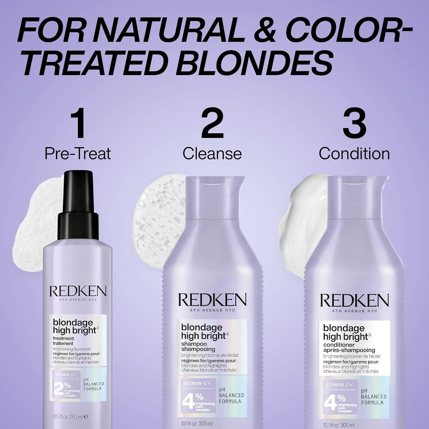 نرم کننده موهای بلوند رِدکِن Blondage High Bright | روشن کننده فوری موهای بلوند رنگ شده و طبیعی | غنی شده با ویتامین C | 300 میلی لیتر نرم کننده موهای بلوند رِدکِن Blondage High Bright | روشن کننده فوری موهای بلوند رنگ شده و طبیعی | غنی شده با ویتامین C | 300 میلی لیتر