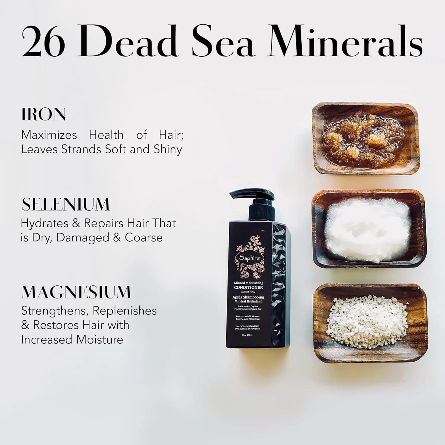 نرم کننده معدنی مرطوب کننده مو سفیر، آبرسانی و درخشش برای موهای خشک، آسیب دیده، فر شده یا تحت درمان شیمیایی، بدون سولفات، بدون پارابن، وگان، جلوگیری از وز و موخوره 250 میلی لیتر نرم کننده معدنی مرطوب کننده مو سفیر، آبرسانی و درخشش برای موهای خشک، آسیب دیده، فر شده یا تحت درمان شیمیایی، بدون سولفات، بدون پارابن، وگان، جلوگیری از وز و موخوره 250 میلی لیتر