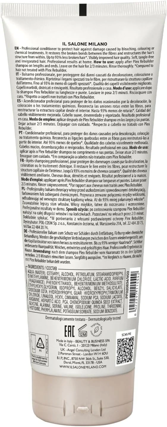 نرم کننده بازسازی کننده پلکس موهای رنگ شده، دکلره شده و آسیب دیده Il Salone Milano Professional - ترمیم و بازسازی کننده - بازسازی کننده پیوند مو - کیفیت عالی - 250 میلی لیتر نرم کننده بازسازی کننده پلکس موهای رنگ شده، دکلره شده و آسیب دیده Il Salone Milano Professional - ترمیم و بازسازی کننده - بازسازی کننده پیوند مو - کیفیت عالی - 250 میلی لیتر