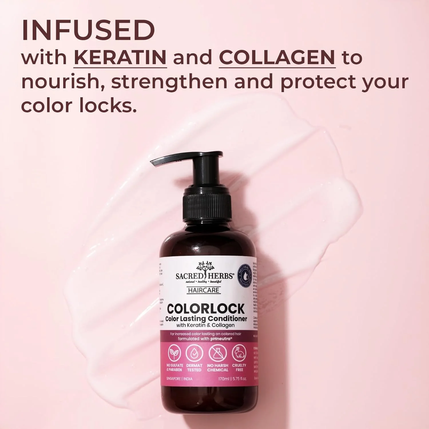 نرم کننده موهای رنگ شده SacredHerbs pHneutra ColorLock Complete Care با محافظت UV، ۲۷۵ میلی لیتر نرم کننده موهای رنگ شده SacredHerbs pHneutra ColorLock Complete Care با محافظت UV، ۲۷۵ میلی لیتر