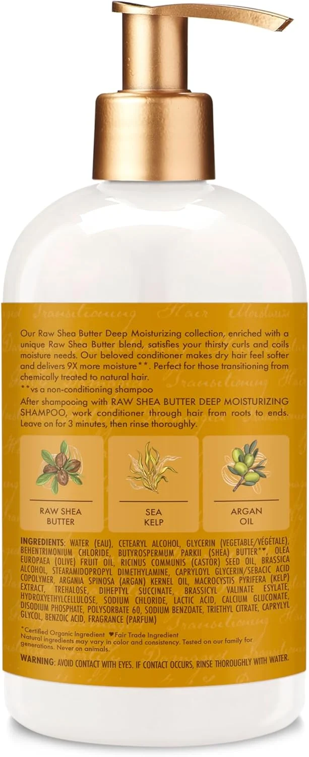 نرم کننده ترمیم کننده شی باتر خامه ای SHEA MOISTURE با جلبک دریایی و روغن آرگان، مرطوب کننده و تقویت کننده موهای خشک، آسیب دیده یا در حال تغییر، 384 میلی لیتر نرم کننده ترمیم کننده شی باتر خامه ای SHEA MOISTURE با جلبک دریایی و روغن آرگان، مرطوب کننده و تقویت کننده موهای خشک، آسیب دیده یا در حال تغییر، 384 میلی لیتر