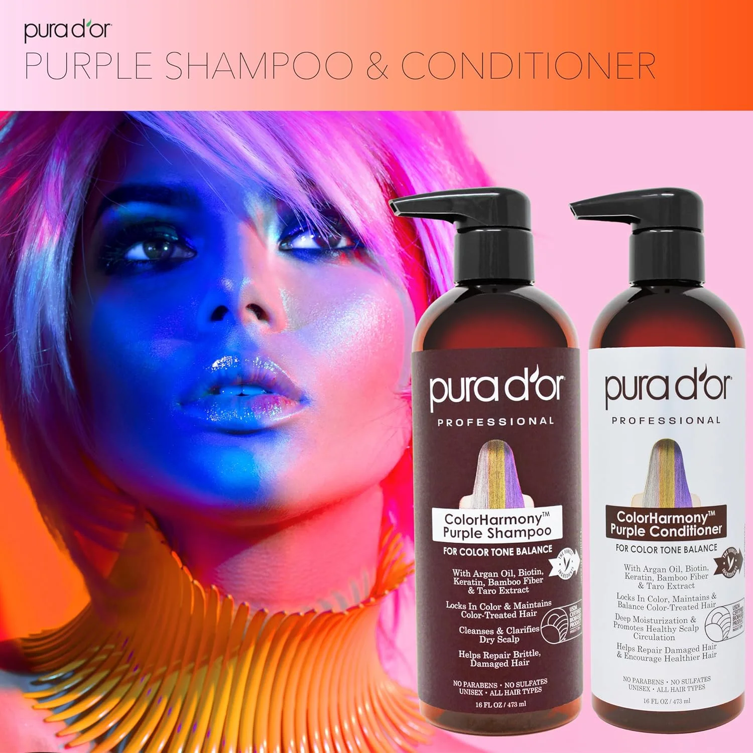 نرم کننده موی بنفش پیورا دور ColorHarmony مناسب موهای دکلره شده، بلوند، نقره ای و رنگ شده - حاوی کراتین، فیبر بامبو، بدون سولفات، مواد طبیعی منتخب - مناسب آقایان و بانوان، 473 میلی لیتر نرم کننده موی بنفش پیورا دور ColorHarmony مناسب موهای دکلره شده، بلوند، نقره ای و رنگ شده - حاوی کراتین، فیبر بامبو، بدون سولفات، مواد طبیعی منتخب - مناسب آقایان و بانوان، 473 میلی لیتر
