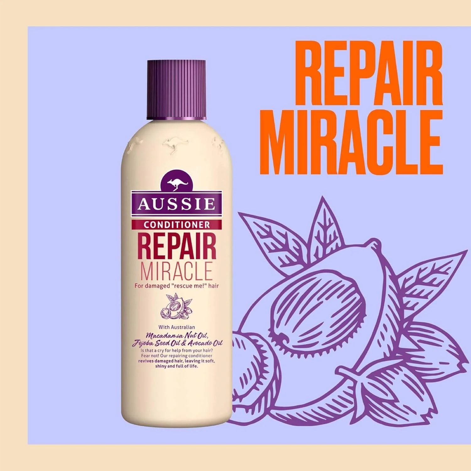 نرم کننده موی آسیب دیده Aussie Repair Miracle، حاوی روغن ماکادامیا، جوجوبا و آووکادو، حجم 250 میلی لیتر، بدون پارابن نرم کننده موی آسیب دیده Aussie Repair Miracle، حاوی روغن ماکادامیا، جوجوبا و آووکادو، حجم 250 میلی لیتر، بدون پارابن
