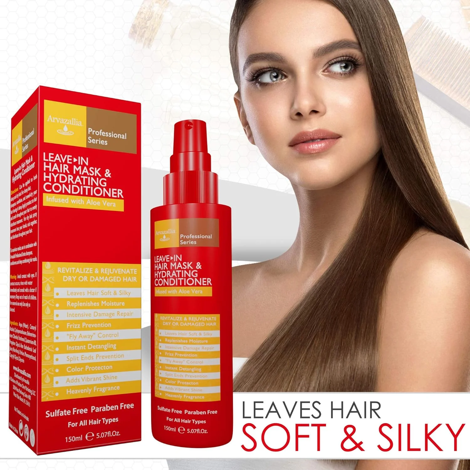 اسپری ماسک مو و نرم کننده آروزالیا برای موهای خشک یا آسیب دیده - نرم کننده و مرطوب کننده حرفه ای اسپری ماسک مو و نرم کننده آروزالیا برای موهای خشک یا آسیب دیده - نرم کننده و مرطوب کننده حرفه ای