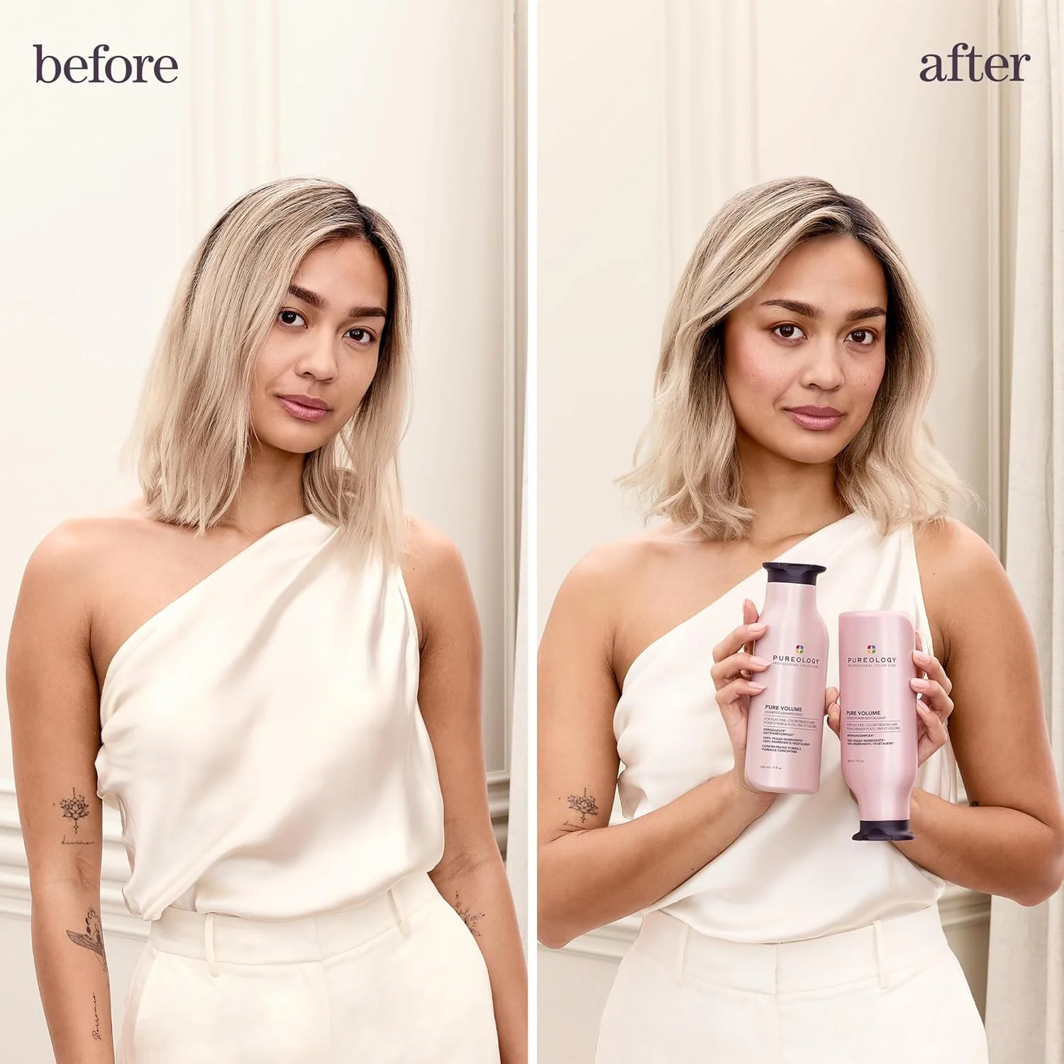 نرم کننده مو پیورولوژی Pure Volume، برای موهای نازک، کم حجم و رنگ شده، حجم دهنده سبک، فرمولاسیون وگان، بدون سولفات برای پاکسازی ملایم نرم کننده مو پیورولوژی Pure Volume، برای موهای نازک، کم حجم و رنگ شده، حجم دهنده سبک، فرمولاسیون وگان، بدون سولفات برای پاکسازی ملایم
