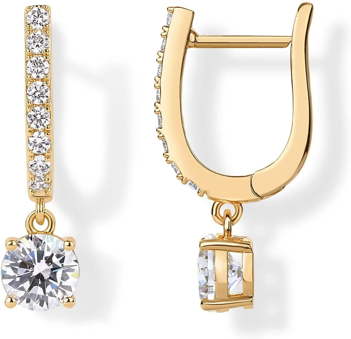 گوشواره های آویز عروس زنانه پاوی با روکش طلای 14 عیار - جواهرات مد روز با قفل ایمن