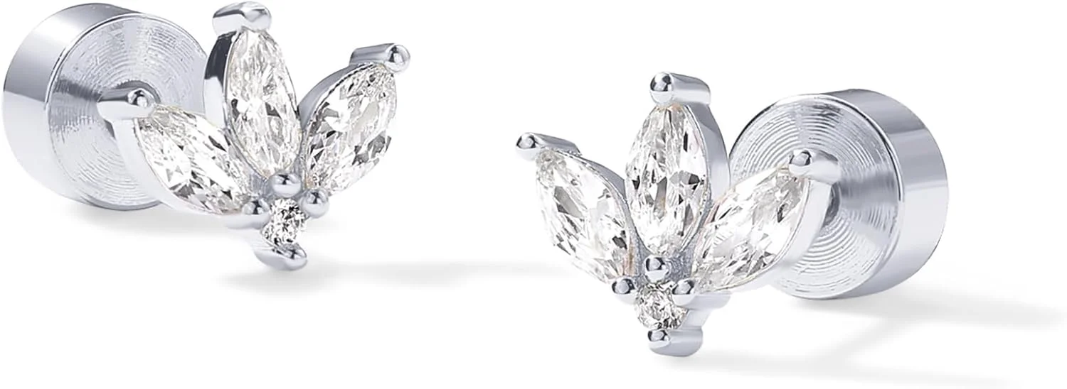 گوشواره های میخی کوچک با پشت صاف و روکش طلای 14 عیار PAVOI با پایه نقره استرلینگ برای زنان | جواهرات پیرسینگ غضروف هلیکس | خوشه مروارید ظریف زیرکونیا مکعبی طرح لوتوس گوشواره های میخی کوچک با پشت صاف و روکش طلای 14 عیار PAVOI با پایه نقره استرلینگ برای زنان | جواهرات پیرسینگ غضروف هلیکس | خوشه مروارید ظریف زیرکونیا مکعبی طرح لوتوس