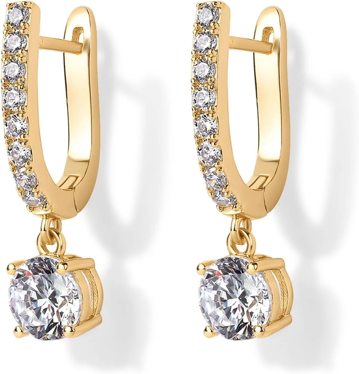 گوشواره های آویز عروس زنانه پاوی با روکش طلای 14 عیار - جواهرات مد روز با قفل ایمن گوشواره های آویز عروس زنانه پاوی با روکش طلای 14 عیار - جواهرات مد روز با قفل ایمن