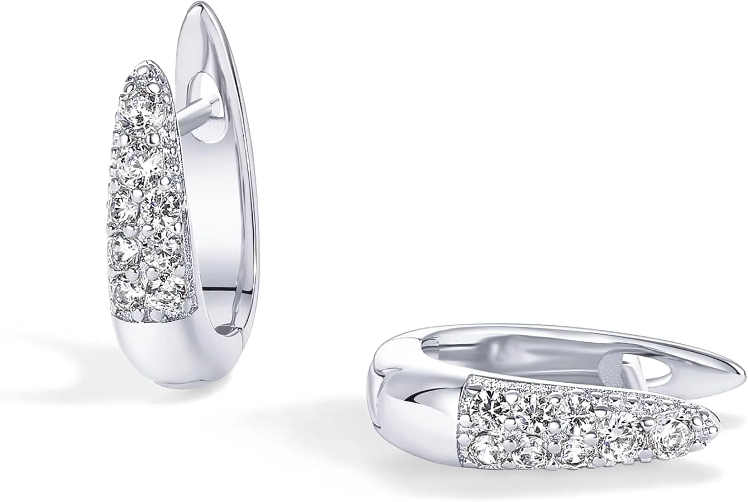 گوشواره های حلقه ای U شکل با روکش طلای 18 عیار و نگین های زیرکونیا مکعبی | گوشواره های بغل گوش CZ ضد حساسیت برای زنان گوشواره های حلقه ای U شکل با روکش طلای 18 عیار و نگین های زیرکونیا مکعبی | گوشواره های بغل گوش CZ ضد حساسیت برای زنان