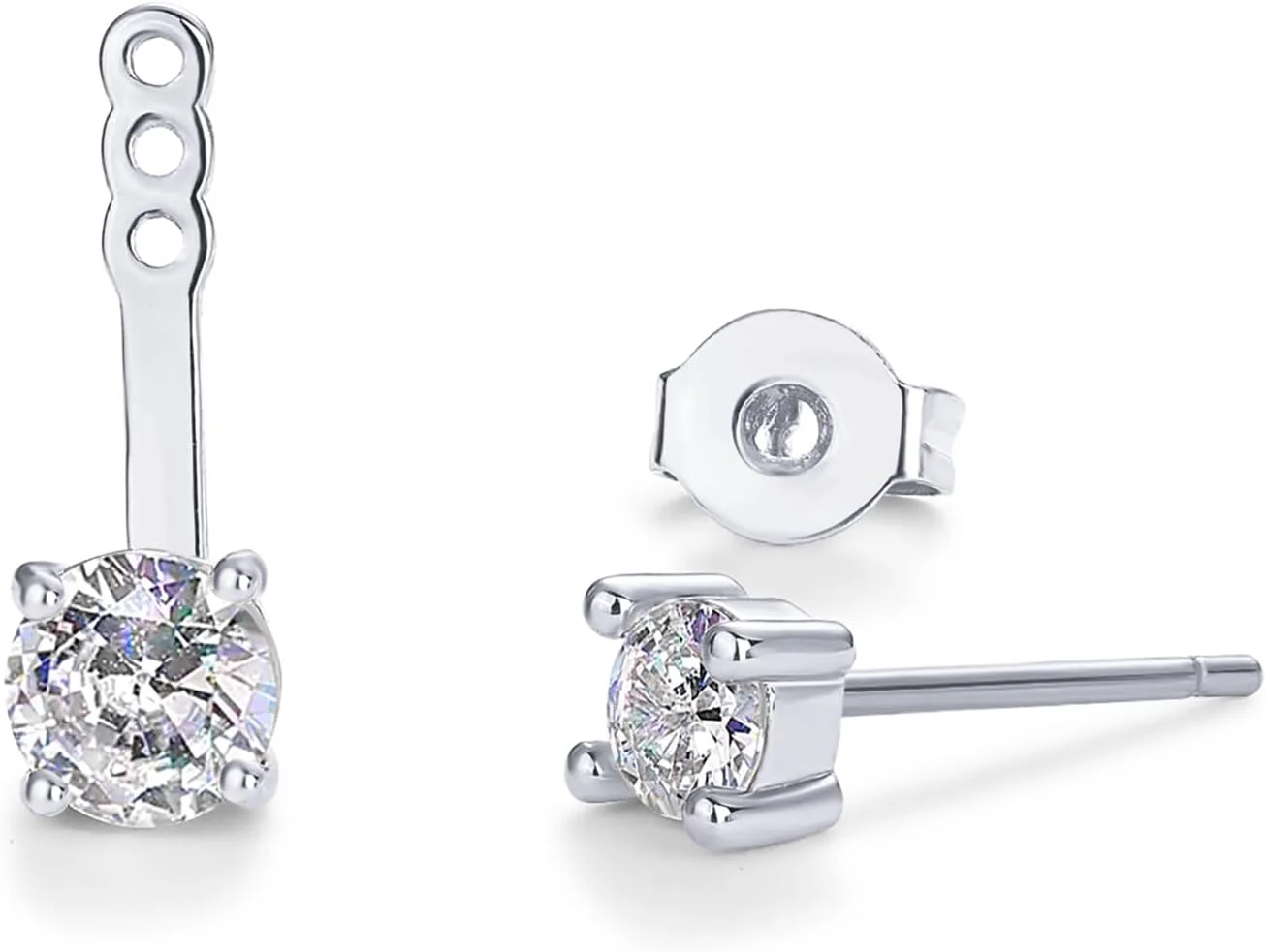 گوشواره ژاکتی زنانه پاوی با روکش طلای 14 عیار و زیرکونیا - میله نقره استرلینگ، نگین های ظریف CZ در جلو و پشت - گوشواره های ژاکتی زنانه گوشواره ژاکتی زنانه پاوی با روکش طلای 14 عیار و زیرکونیا - میله نقره استرلینگ، نگین های ظریف CZ در جلو و پشت - گوشواره های ژاکتی زنانه