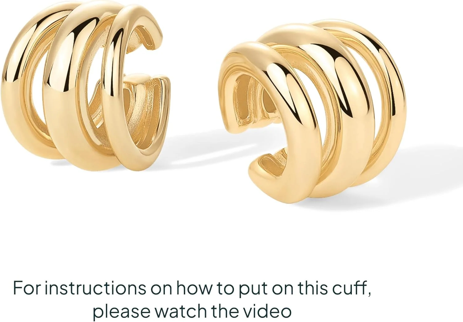 گوشواره های کاف گوشی حجیم روکش طلای 14 عیار PAVOI برای زنان - گوشواره های بیانیه کاف سه گانه گوشواره های کاف گوشی حجیم روکش طلای 14 عیار PAVOI برای زنان - گوشواره های بیانیه کاف سه گانه