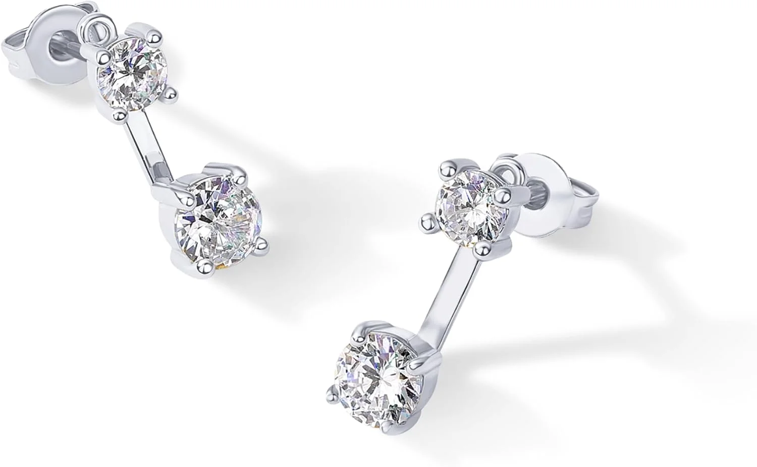 گوشواره ژاکتی زنانه پاوی با روکش طلای 14 عیار و زیرکونیا - میله نقره استرلینگ، نگین های ظریف CZ در جلو و پشت - گوشواره های ژاکتی زنانه گوشواره ژاکتی زنانه پاوی با روکش طلای 14 عیار و زیرکونیا - میله نقره استرلینگ، نگین های ظریف CZ در جلو و پشت - گوشواره های ژاکتی زنانه