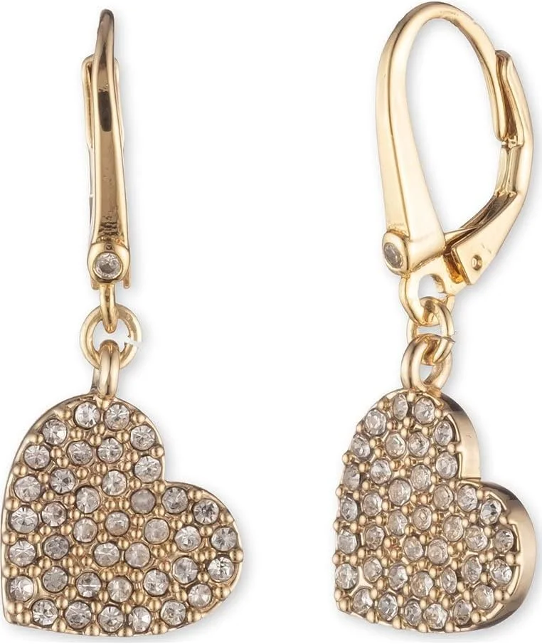 گوشواره آویز قلبی زنانه DKNY با سنگ های کریستالی