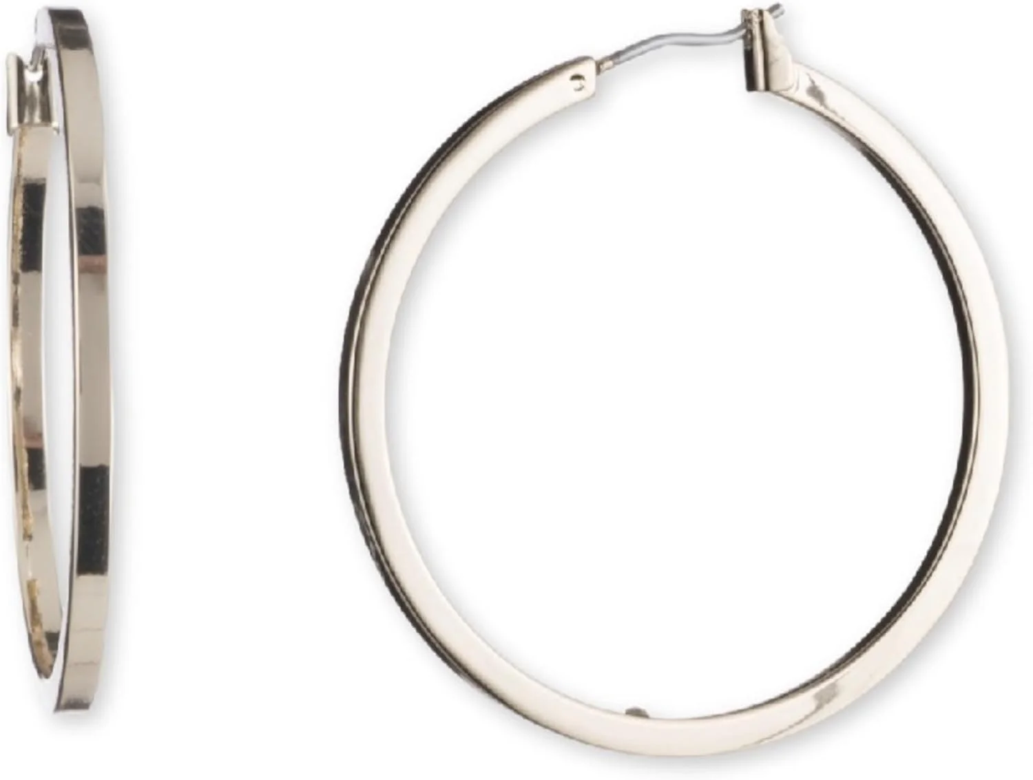 گوشواره های حلقه ای نازک بزرگ DKNY - جواهرات مد روز برای زنان - هدیه ای عالی برای زنان - حلقه های طلایی 2 اینچی