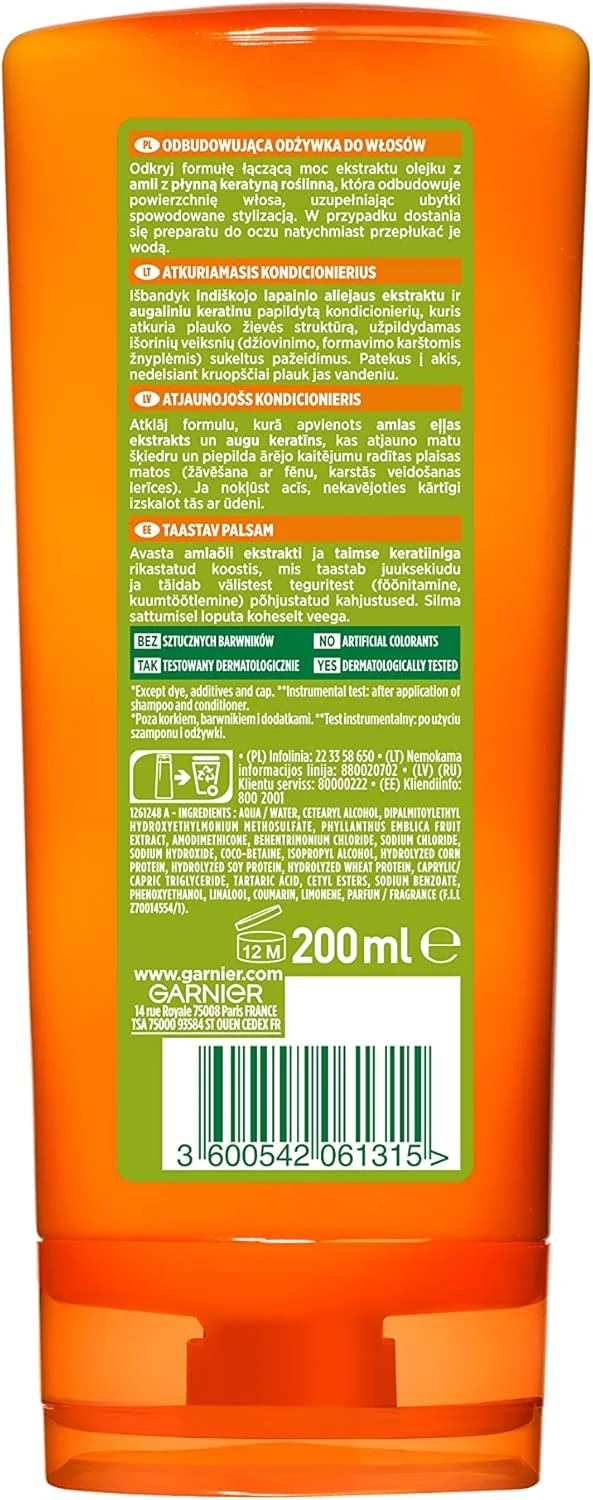 نرم کننده مو گارنیر Fructis Goodbye Damage برای موهای به شدت آسیب دیده، تقویت کننده، مغذی و محافظت کننده، 200 میلی لیتر