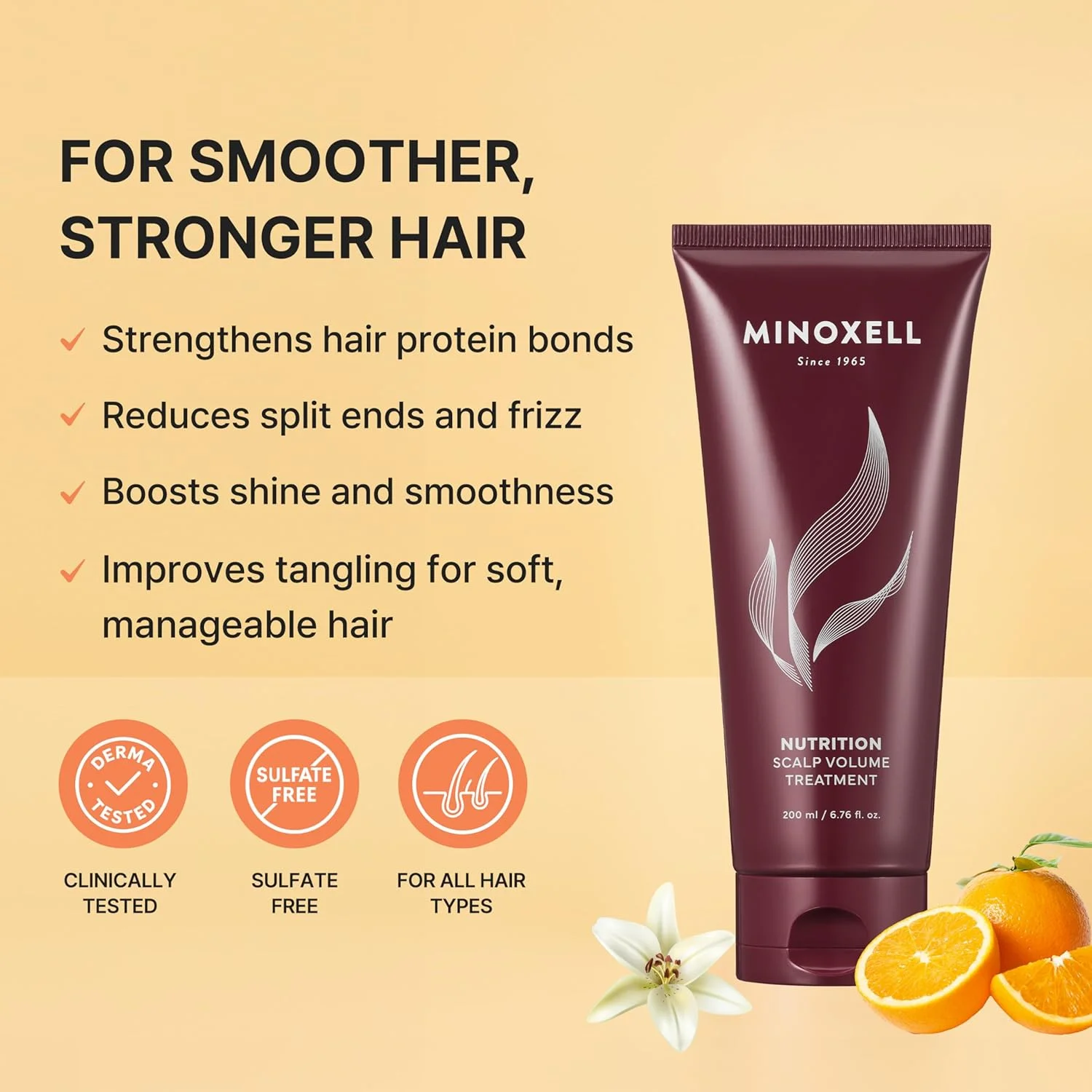 نرم کننده حجم دهنده موهای آسیب دیده - بیوتین، نیاسینامید و پانتنول برای تقویت، ترمیم کوتیکول، خاصیت ارتجاعی و درخشندگی - رایحه وانیل مرکبات، 200 میلی لیتر، فناوری مراقبت از پوست سر کره ای