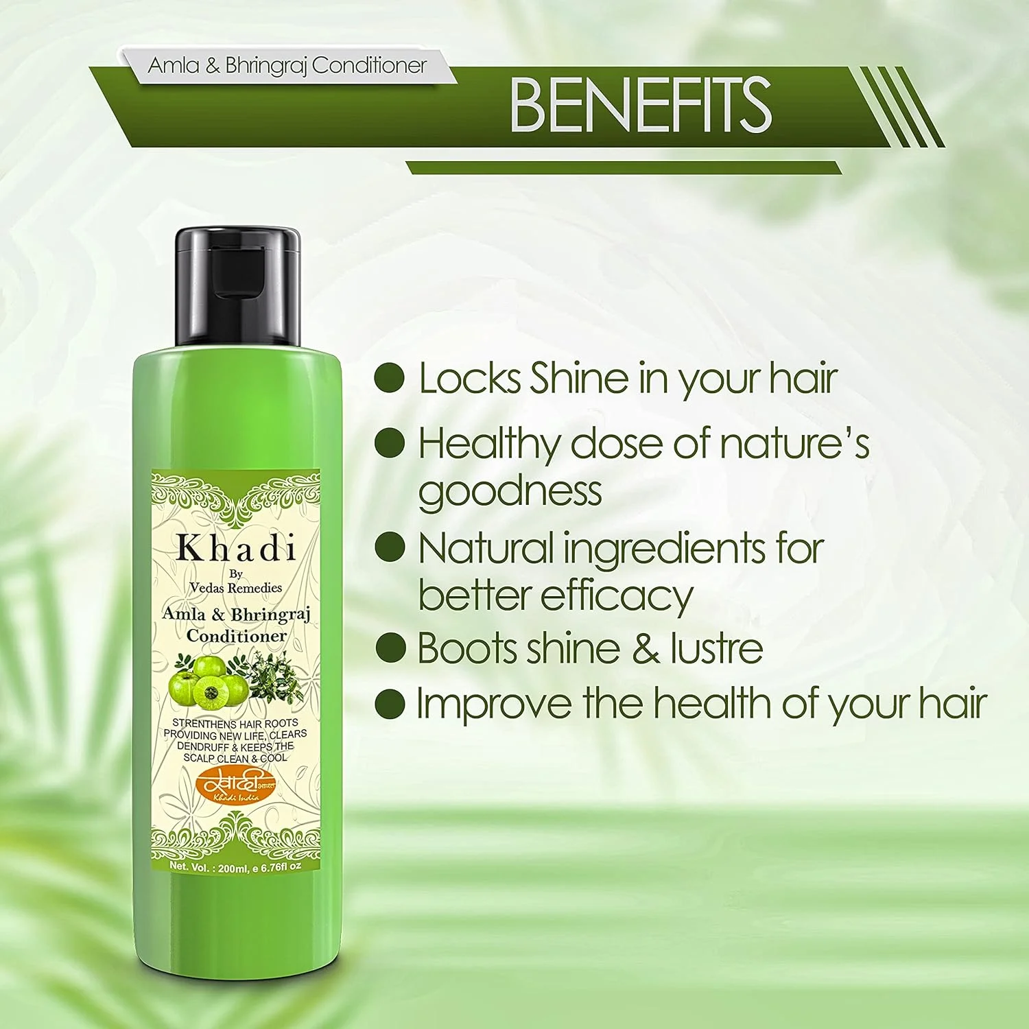 نرم کننده موی گیاهی آیورودا آمله و برینگراج خادی بای وداز رمدیز برای جلوگیری از ریزش مو 200 میلی لیتر | نرم کننده مو برای زنان و مردان برای محافظت 5 برابر، ترمیم موهای آسیب دیده، مواد طبیعی نرم کننده موی گیاهی آیورودا آمله و برینگراج خادی بای وداز رمدیز برای جلوگیری از ریزش مو 200 میلی لیتر | نرم کننده مو برای زنان و مردان برای محافظت 5 برابر، ترمیم موهای آسیب دیده، مواد طبیعی