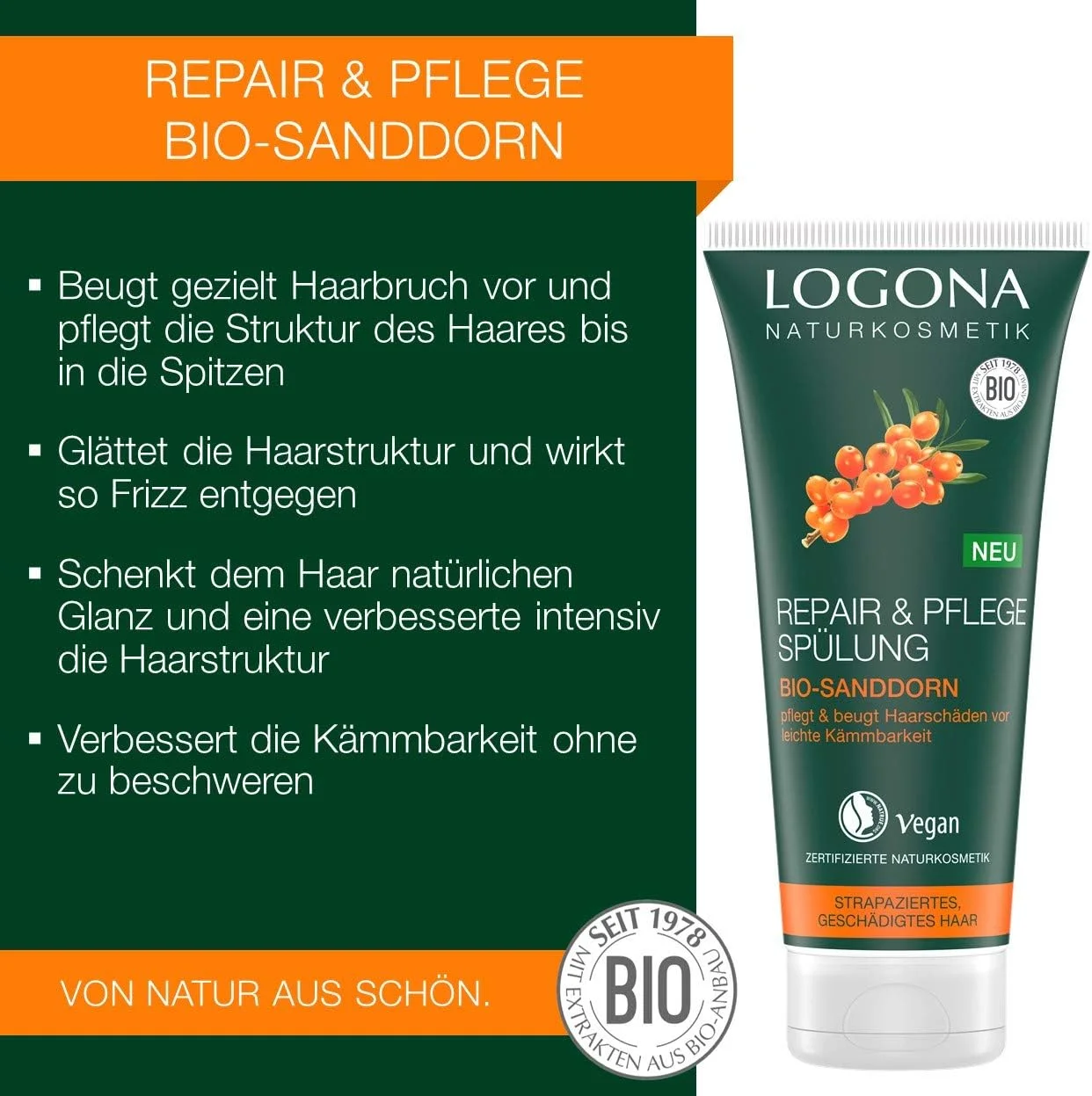 نرم کننده موی دریایی ارگانیک لوگونا ناتورکازمتیک، مراقبت ویژه برای موهای خشک و آسیب دیده، 200 میلی لیتر نرم کننده موی دریایی ارگانیک لوگونا ناتورکازمتیک، مراقبت ویژه برای موهای خشک و آسیب دیده، 200 میلی لیتر